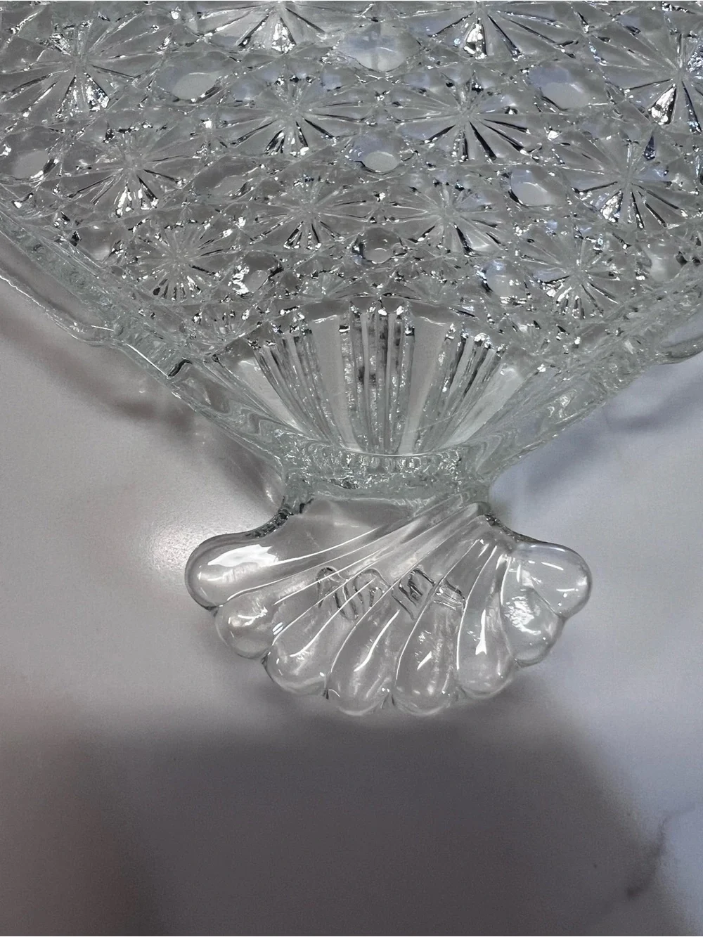 Vintage Avon Clear Glass Fan Plates 7 used For Snack Plate Trinkets Or Soap Dish